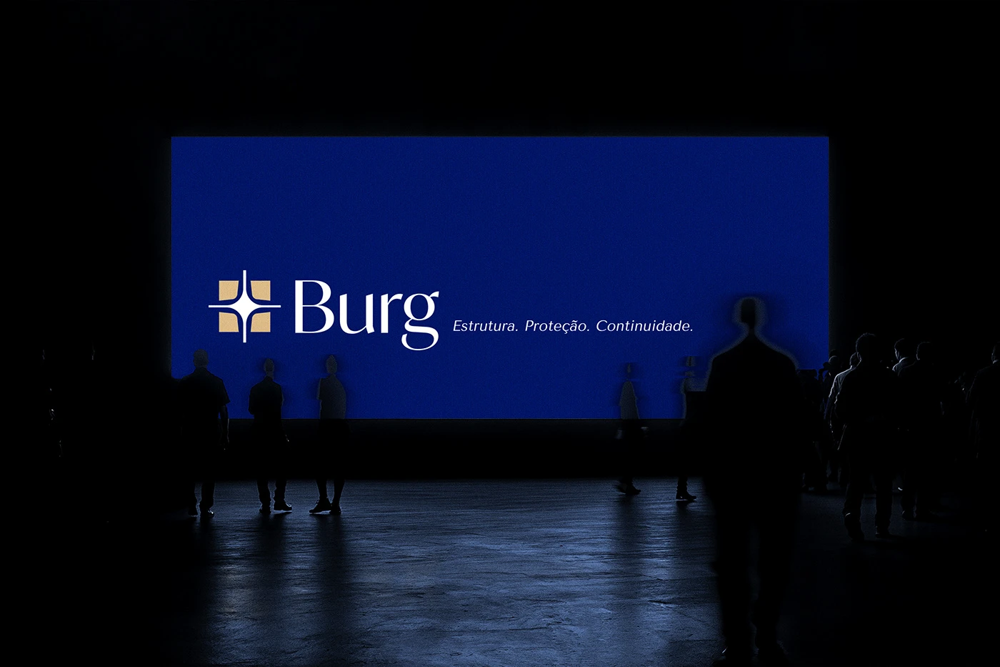 Marca Burg aplicada em painel de grande formato